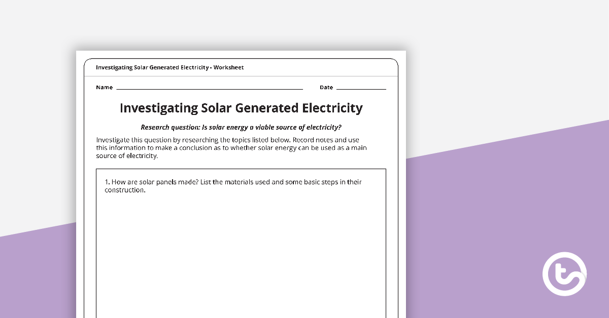 预览图像调查太阳能电力 - 工作表 - 教学资源