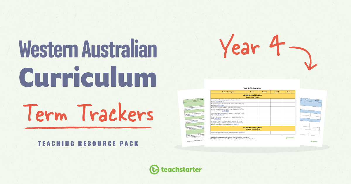 Preview image for Term Trackers Resource Pack (WA Curriculum) - Year 4 - resource pack