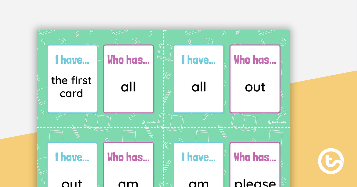 Preview image for I Have, Who Has? Game - Dolch Primer Sight Words - teaching resource