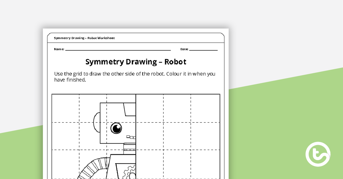 Preview image for Grid Symmetry Drawing - Robot - teaching resource