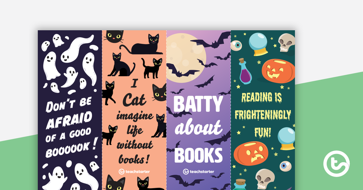 Preview image for Halloween Bookmarks - teaching resource