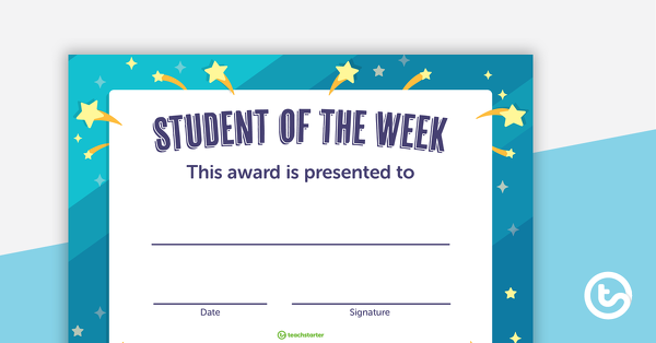 Preview image for Student of the Week Certificate – Upper Grades - teaching resource