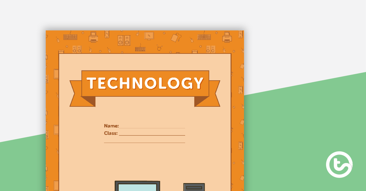 技术的预览图像 - 硬件主题标题页和个人词汇表 - 教学资源