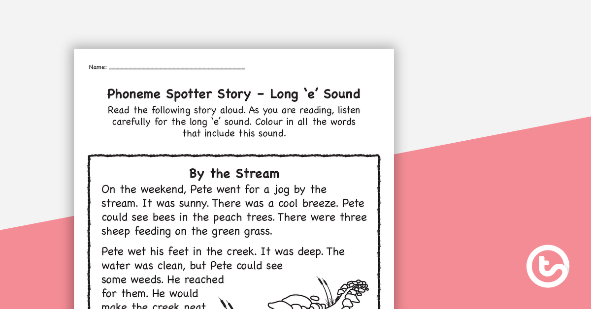 Preview image for Phoneme Spotter Story – Long 'e' Sound - teaching resource