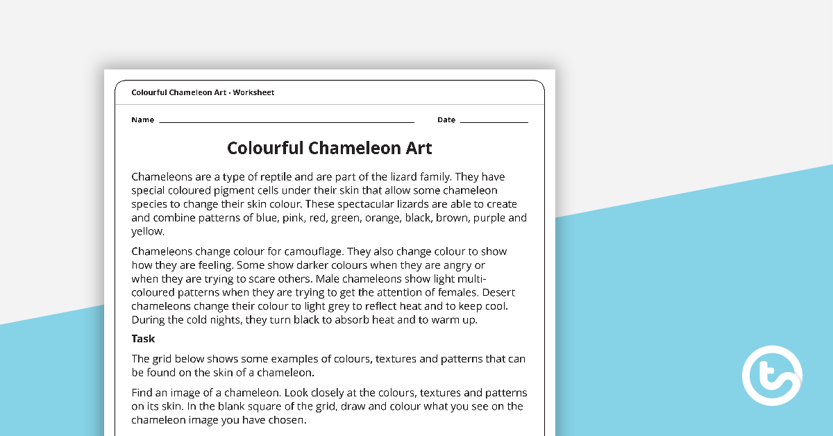 预览图像色彩鲜艳的变色龙艺术活动——教学资源