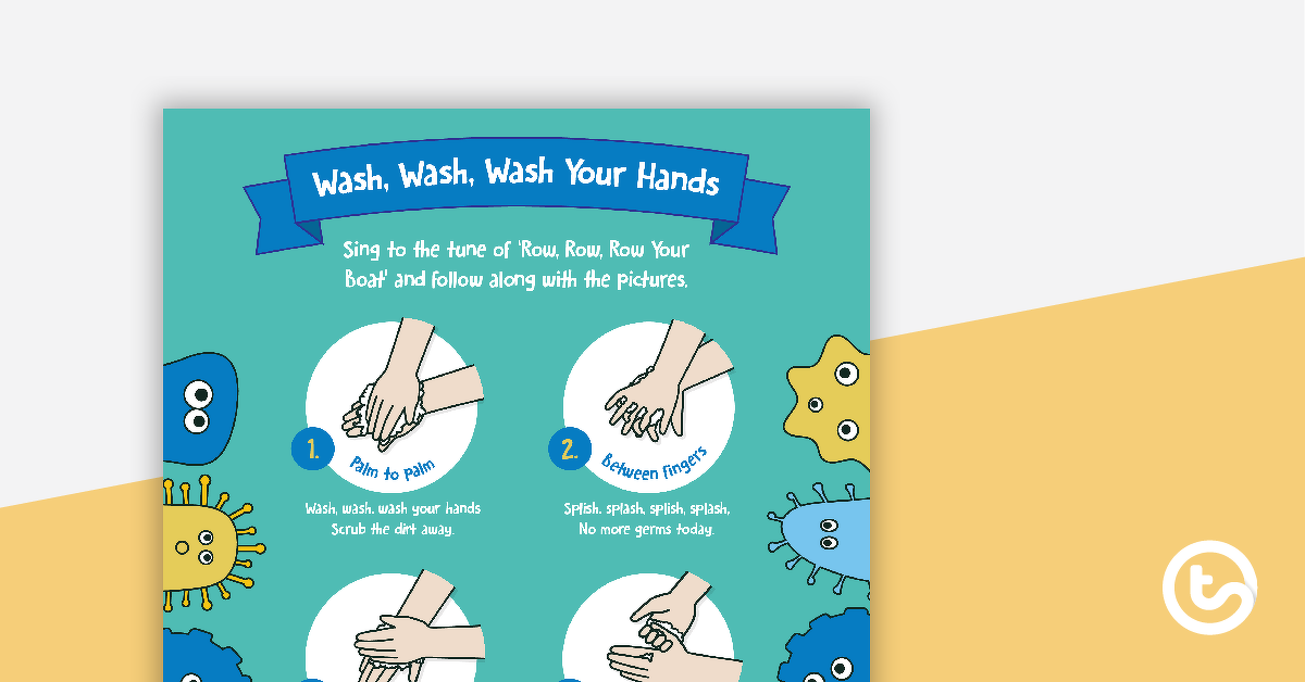 卫生海报预览图像-洗，洗，洗你的手-教学资源