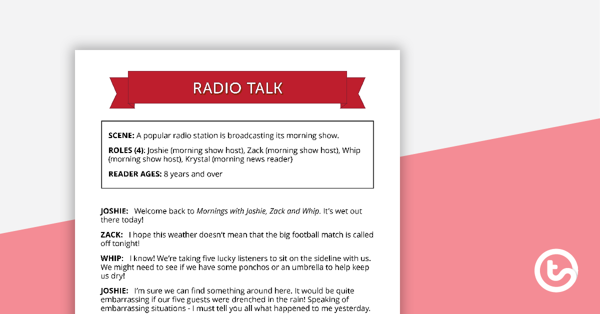 Preview image for Comprehension - Radio Talk - teaching resource