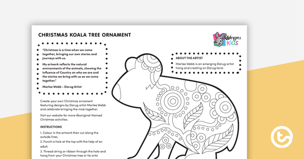 Preview image for Christmas Tree Ornament - Koala - teaching resource