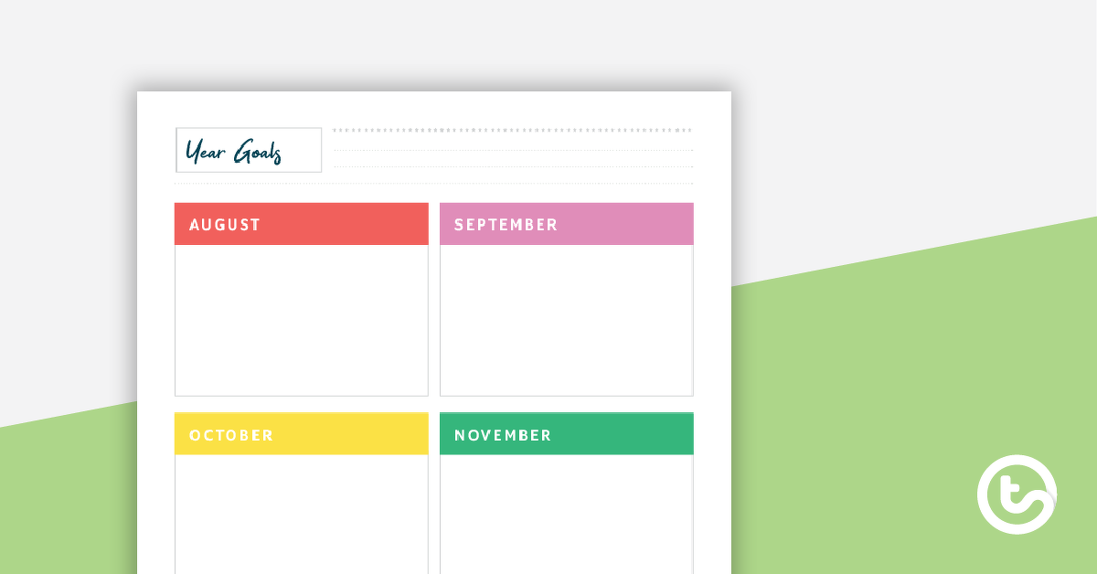 Preview image for Inspire Printable Teacher Planner - Goals Tracker - teaching resource