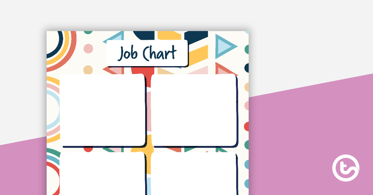Preview image for Geometric Boho - Job Chart - teaching resource