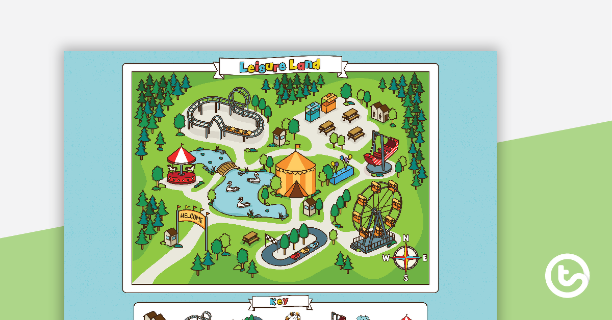 Preview image for Leisure Land - Map Skills Worksheet - teaching resource