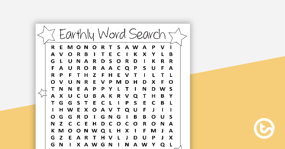 Preview image for Earthly Word Search with Answers - teaching resource
