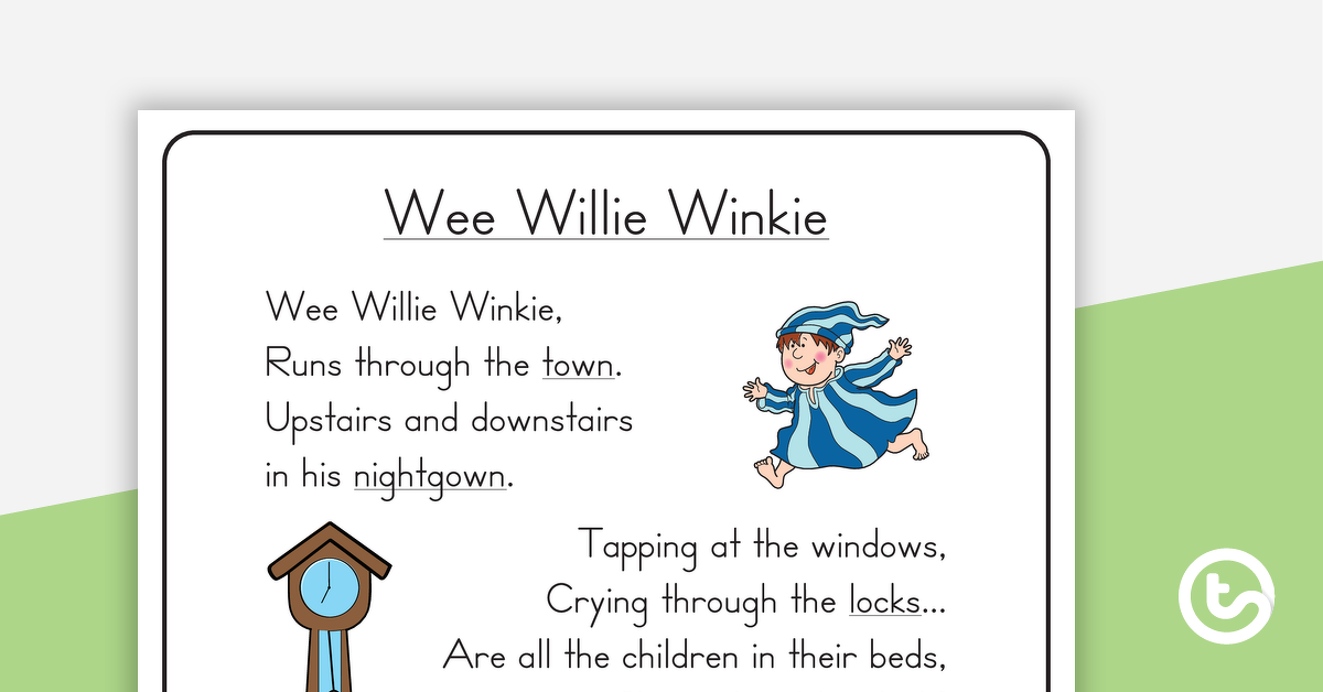 Wee Willie Winkie幼儿园的预览图像 - 海报和剪裁页 - 教学资源