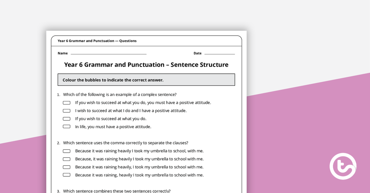 Preview image for Grammar and Punctuation Assessment Tool - Year 6 - teaching resource