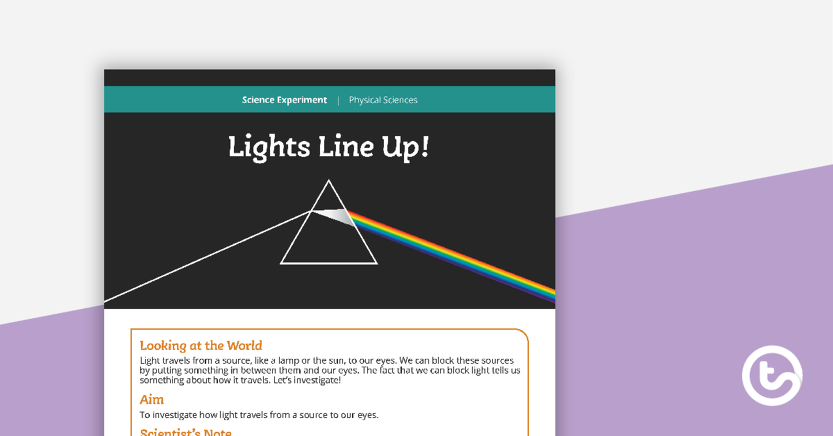 Preview image for Science Experiment - Lights Line Up! - teaching resource