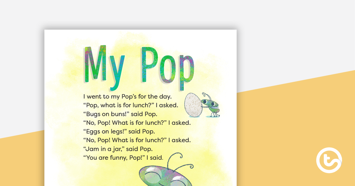 Preview image for My Pop! - Read and Respond Worksheet - teaching resource