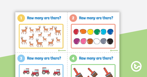 Preview image for How Many Are There? Counting to 20 Task Cards - teaching resource
