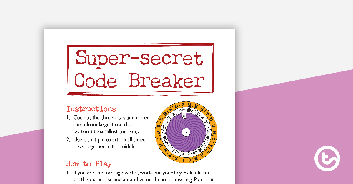 Preview image for Super-secret Code Breaker Template - teaching resource