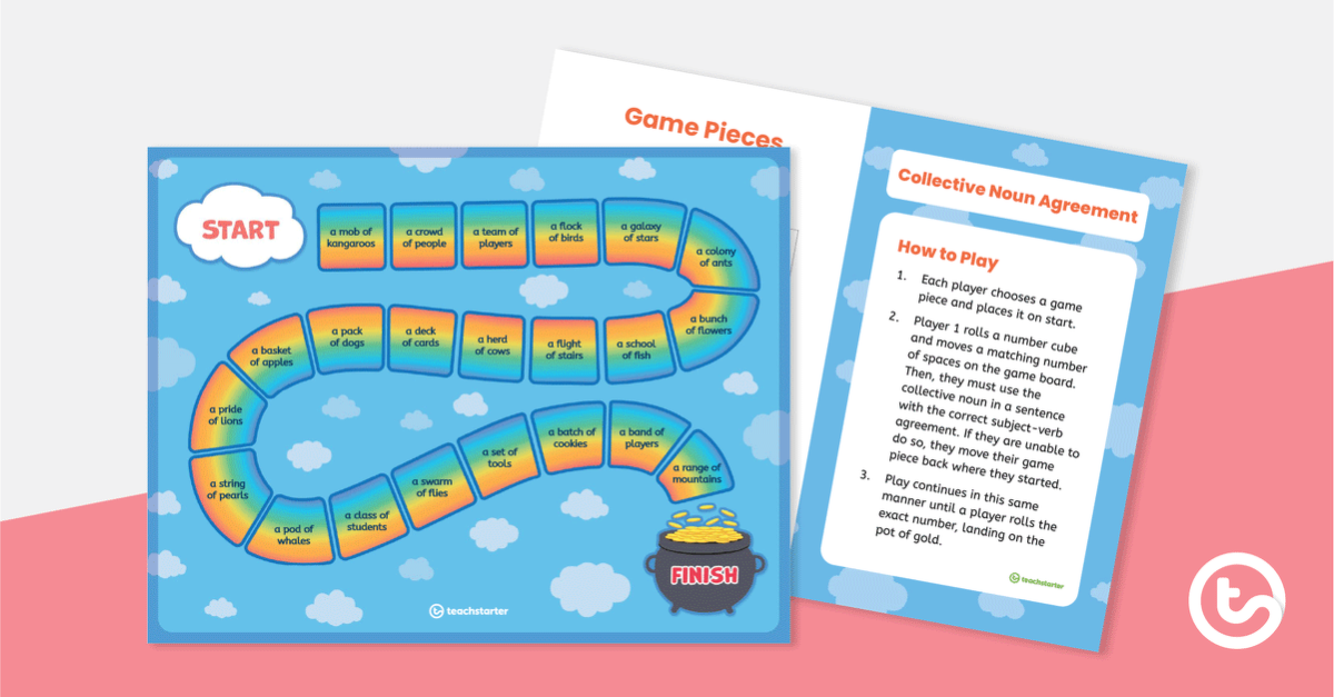 collective noun agreement board game teach starter