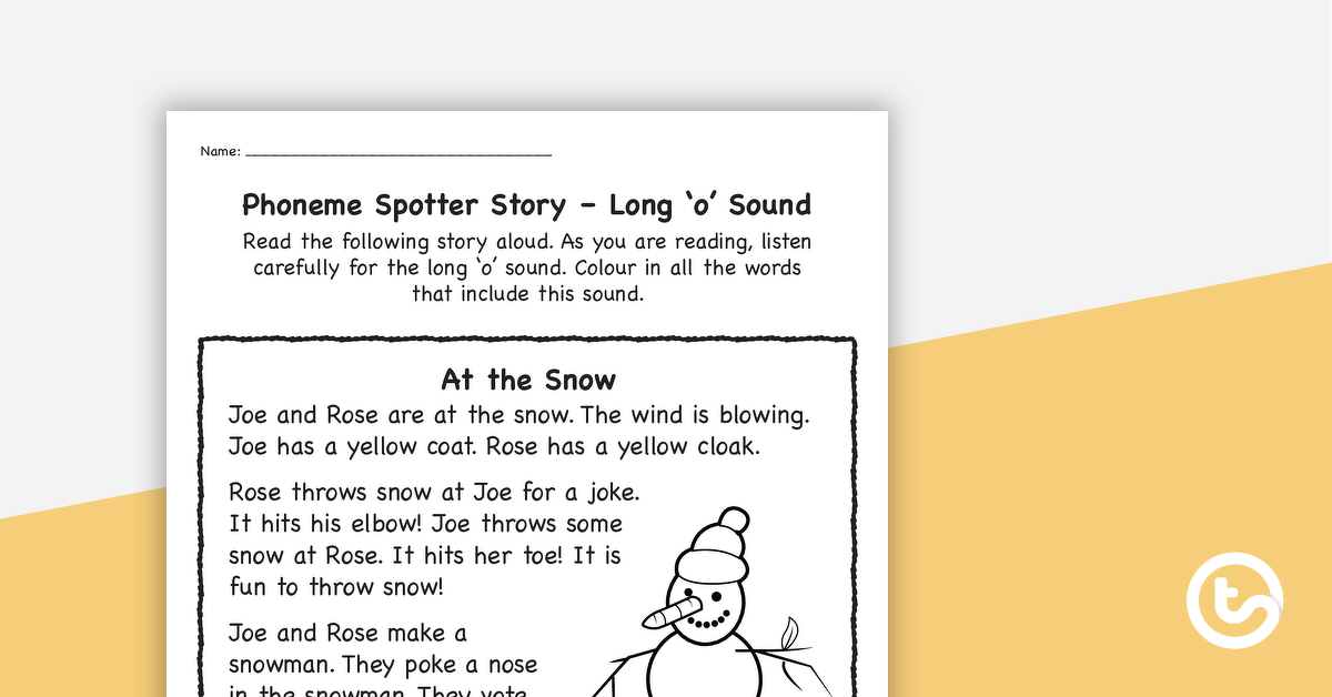 Preview image for Phoneme Spotter Story – Long 'o' Sound - teaching resource