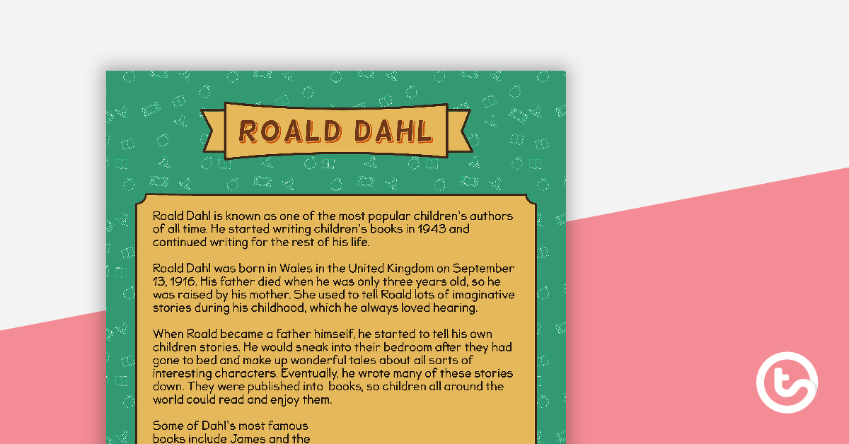预览图像for Sequencing Activity - Roald Dahl (Informative Text) - teaching resource