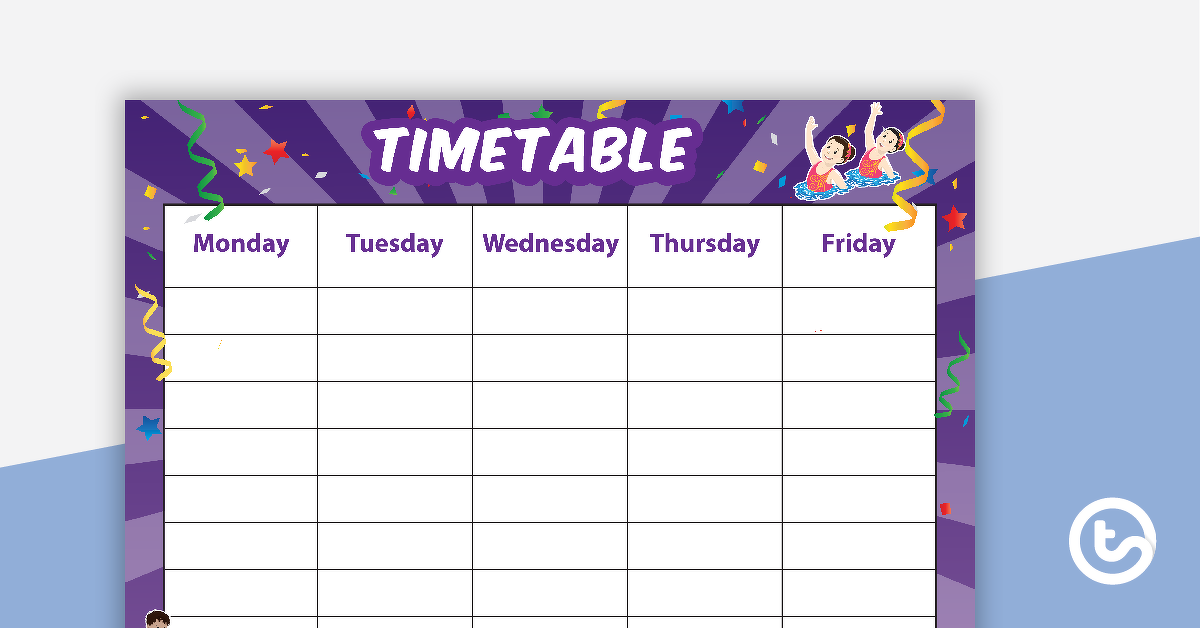 预览图像Champions - Weekly Timetable - teaching resource