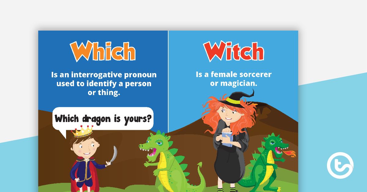 Preview image for Witch and Which Homophones Poster Original Design - teaching resource
