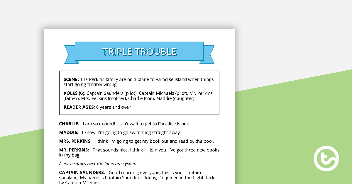 Preview image for Comprehension - Triple Trouble - teaching resource
