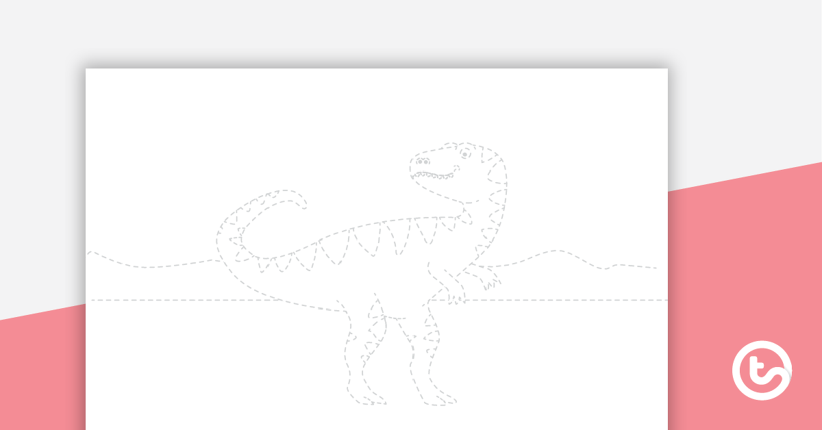 预览图像为5 x恐龙追踪图片-精细的运动技能-教学资源
