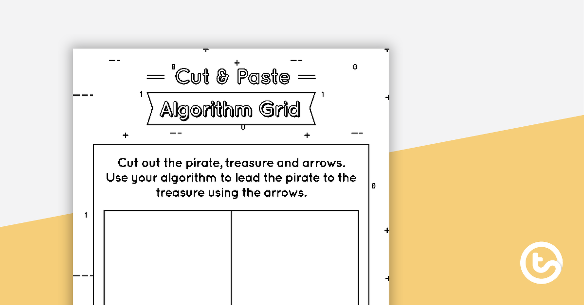 Preview image for Cut and Paste Algorithm Grid - Black and White - teaching resource