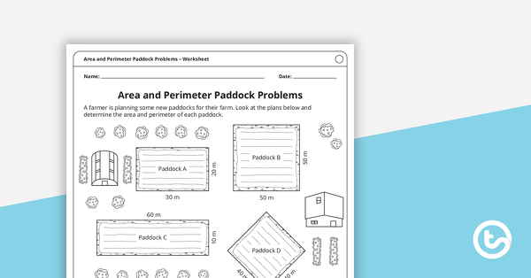 Thumbnail of Area and Perimeter Paddock Problems – Worksheets - teaching resource