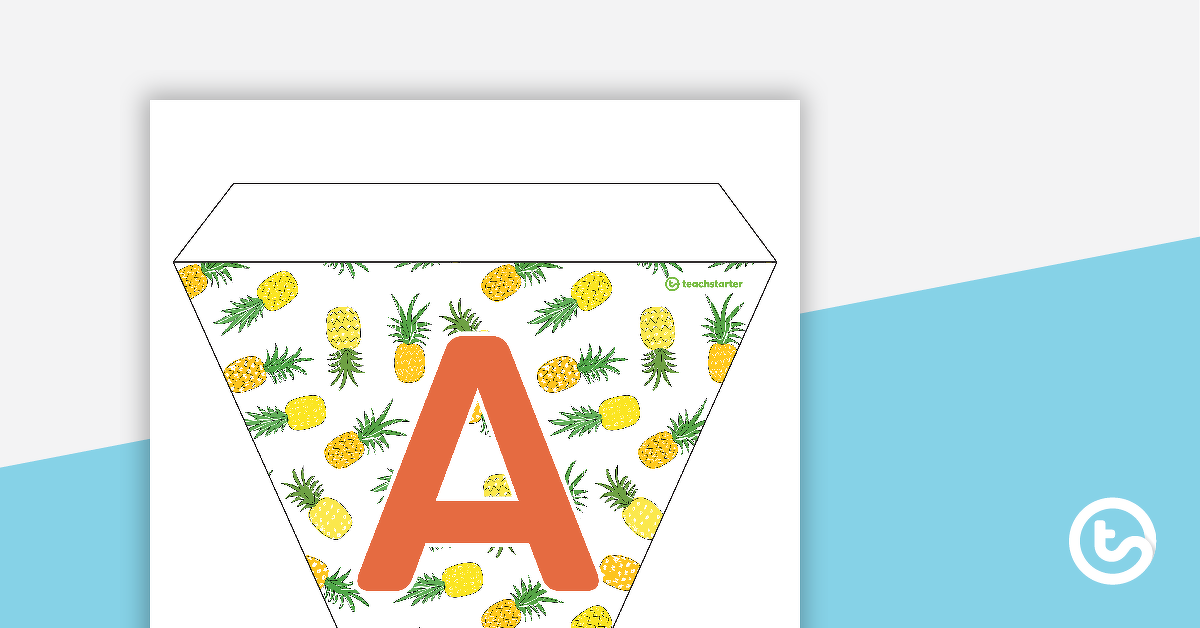 预览图像菠萝——字母和数字彩旗——教学资源