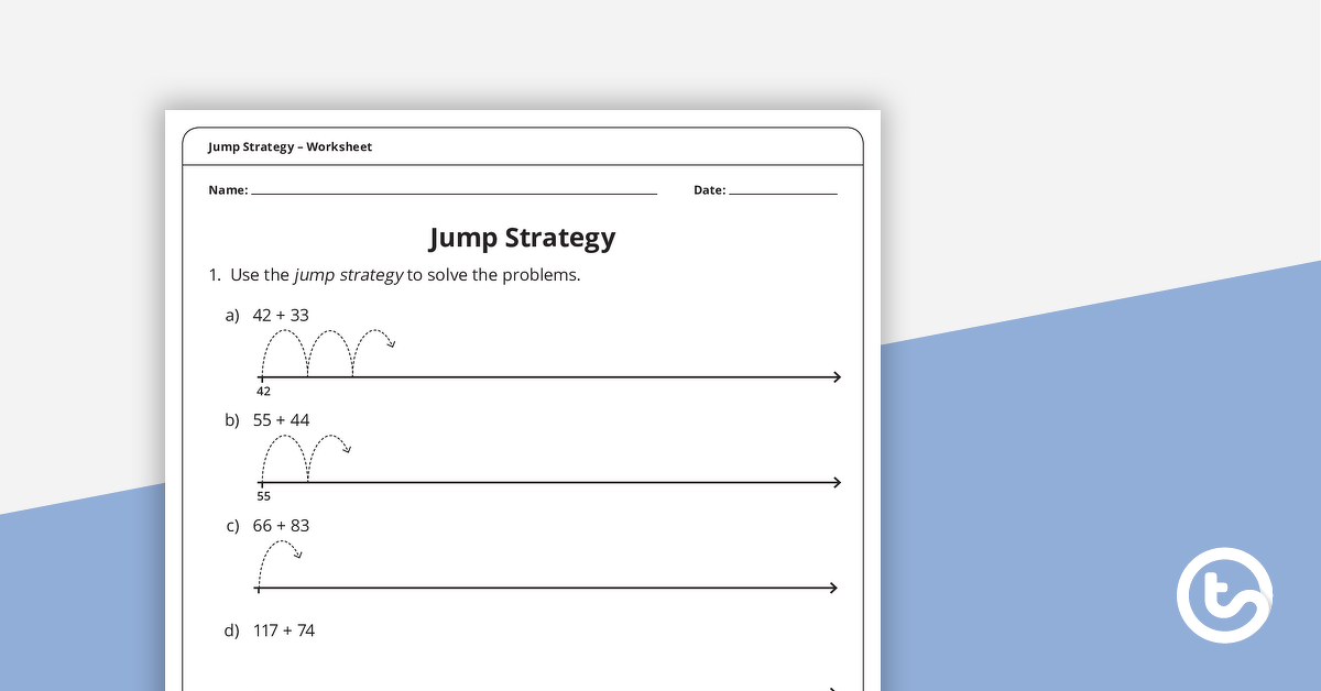 jump strategy worksheet teach starter