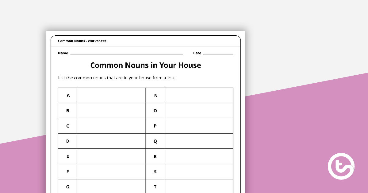 预览图像的普通名词你的房子——工作表——教学资源