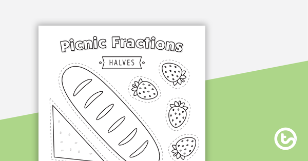 Preview image for Picnic Fractions Worksheet (Halves) - teaching resource