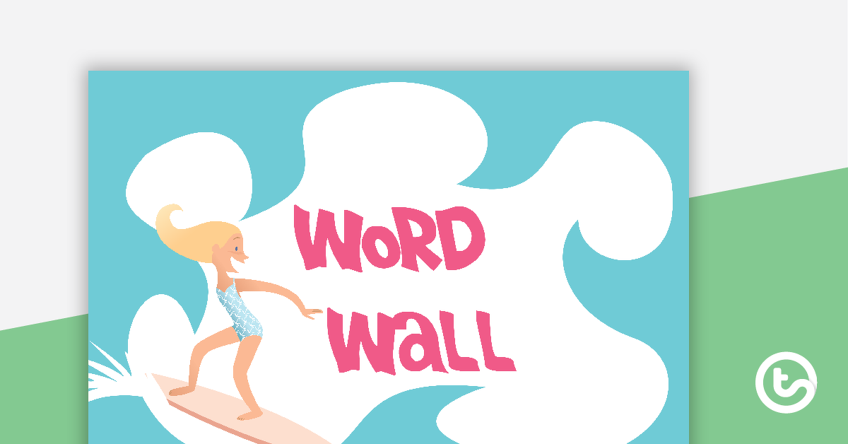 海浪上的预览图像 -  Word Word Wall模板 - 教学资源