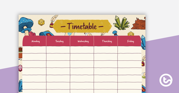 Thumbnail of Sorcerer Supplies – Weekly Timetable - teaching resource