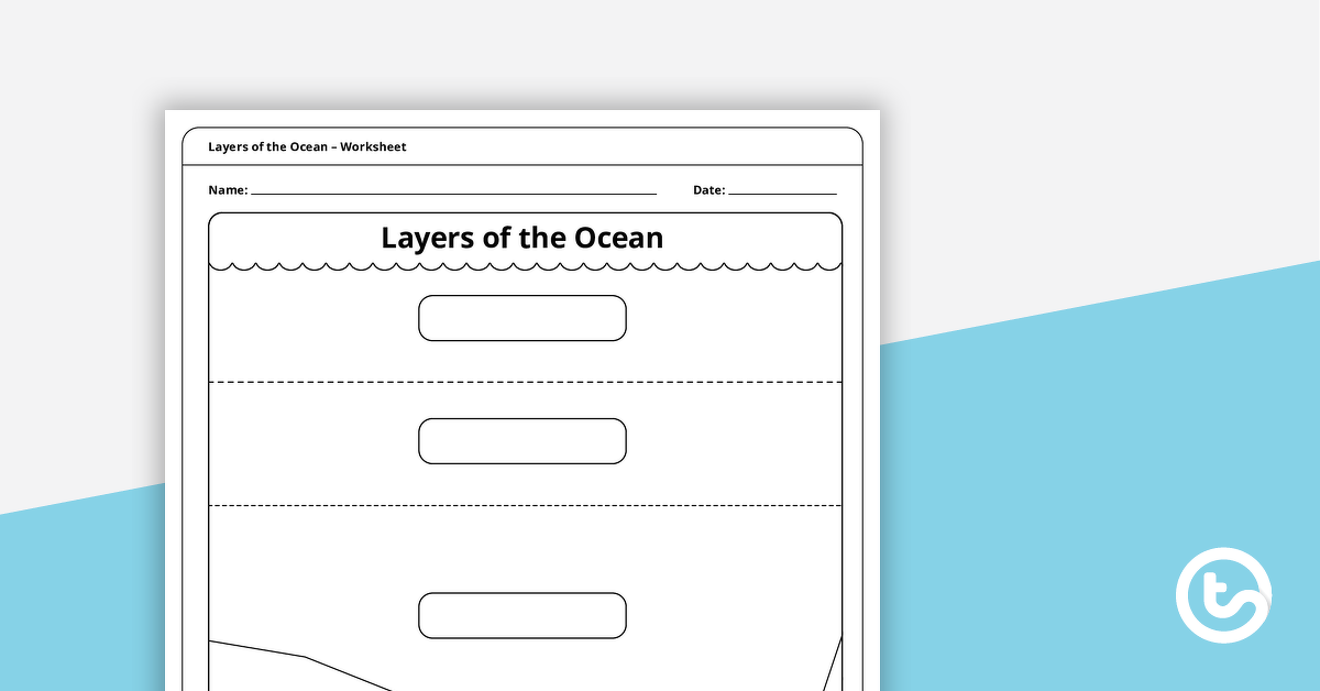 layers of the ocean worksheet teach starter