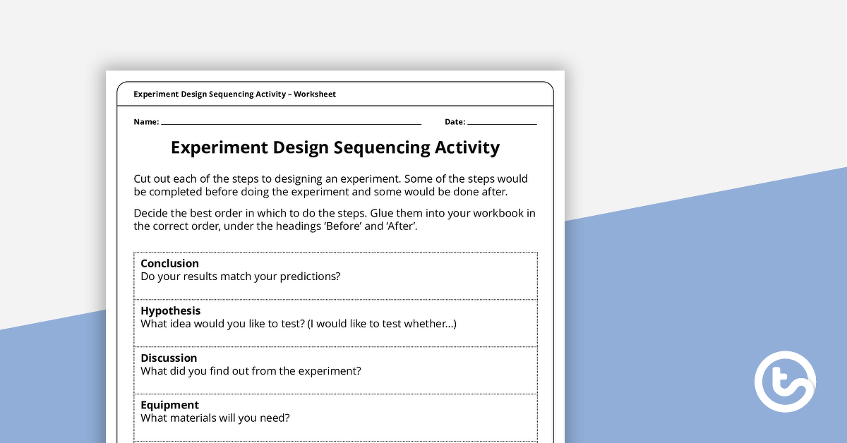 预览图像for Experiment Design Sequencing Activity – Basic - teaching resource
