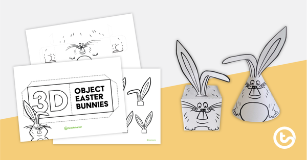 预览图像3D对象复活节兔子模板-教学资源