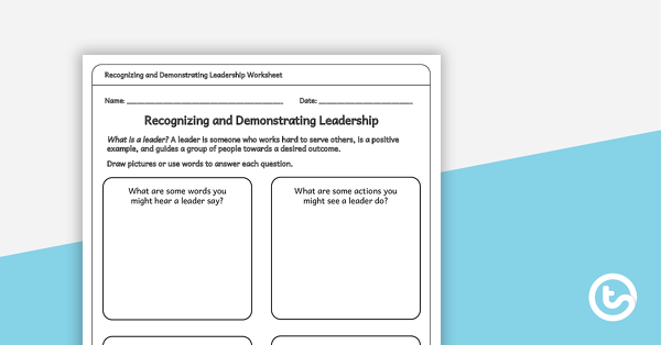 Preview image for Recognizing and Demonstrating Leadership - teaching resource