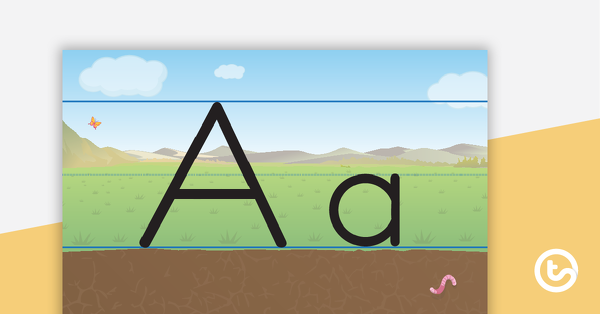 Preview image for Handwriting Posters - Dirt, Grass, and Sky Background - teaching resource