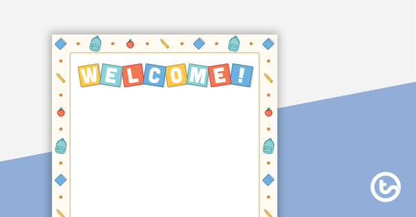 Preview image for Welcome Page Border - Portrait - teaching resource