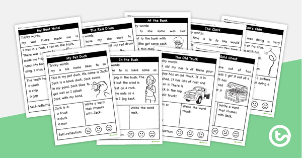 Preview image for Decodable Text Worksheets – Common Consonant Digraphs (Set 2) - teaching resource