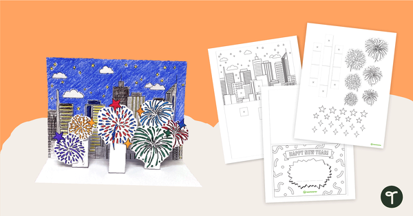 Preview image for New Year's Pop-Up Card - teaching resource