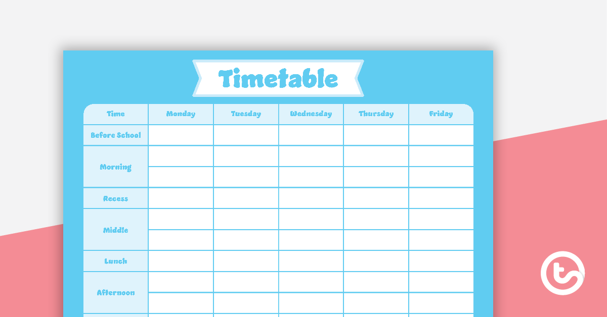 普通天蓝色的预览图像 - 时间表策划 - 教学资源