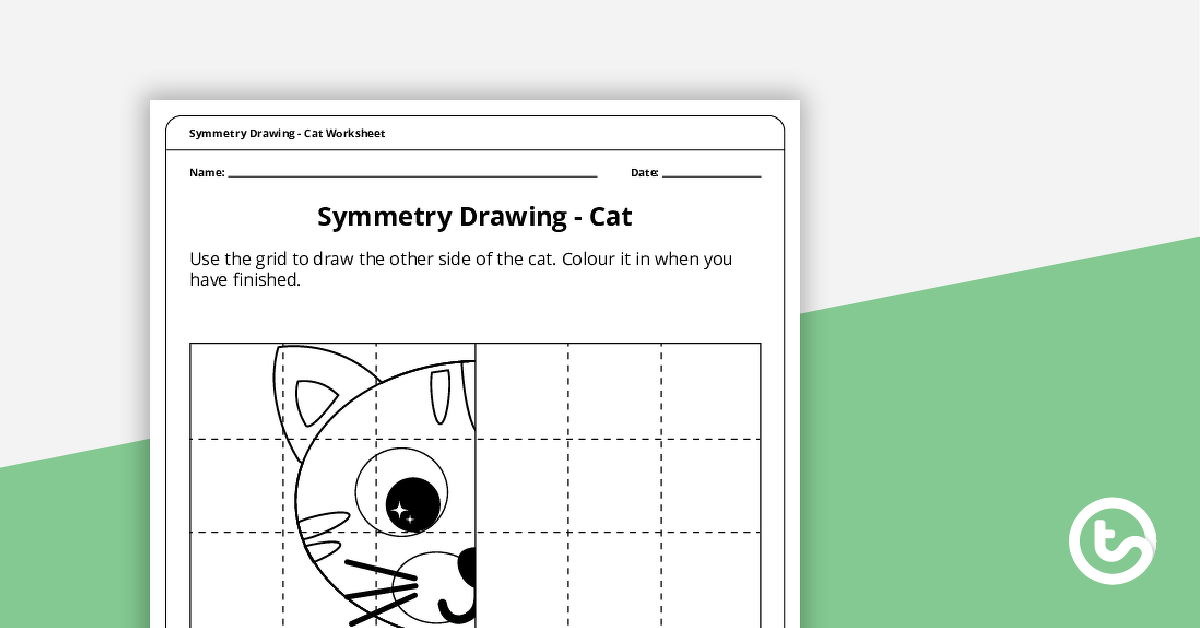 Preview image for Grid Symmetry Drawing - Cat - teaching resource