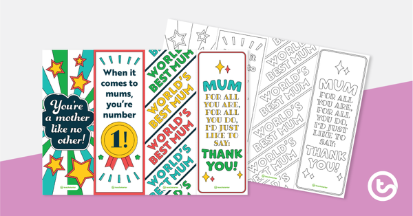 Preview image for Mother's Day Bookmarks - teaching resource