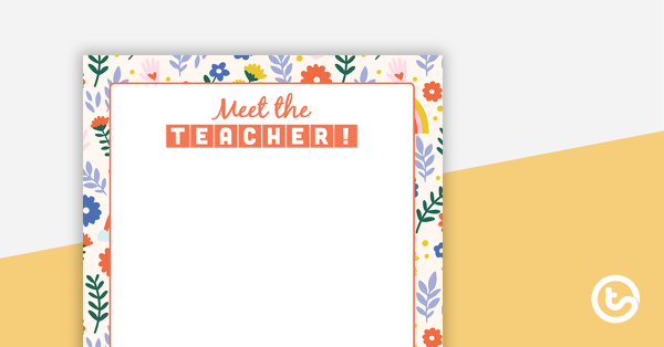Preview image for Meet the Teacher Page Border - Portrait - teaching resource