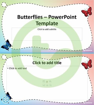 蝴蝶的缩略图- PowerPoint模板-教学资源